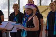 Charine doing song introduction