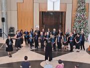 Ready to sing with Karen announcing